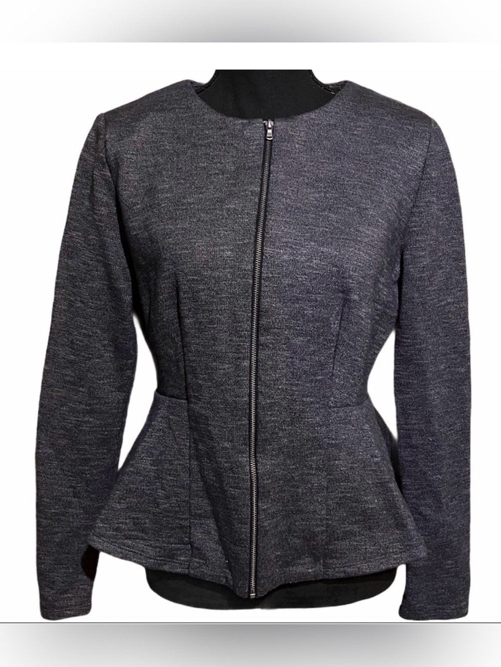 Mossimo Charcoal Zip-Peplum  Blazer Jacket